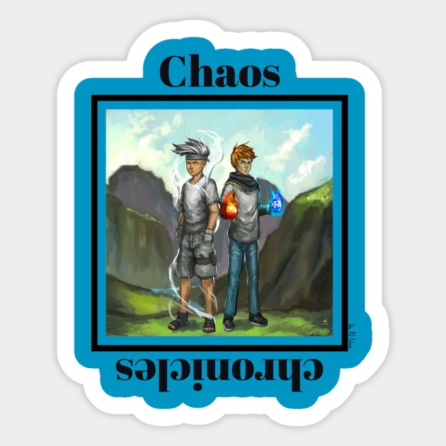 Chaos Chronicles (Zephyr & Hugh) Painting Sticker by RJ Tolson's Merch Store
